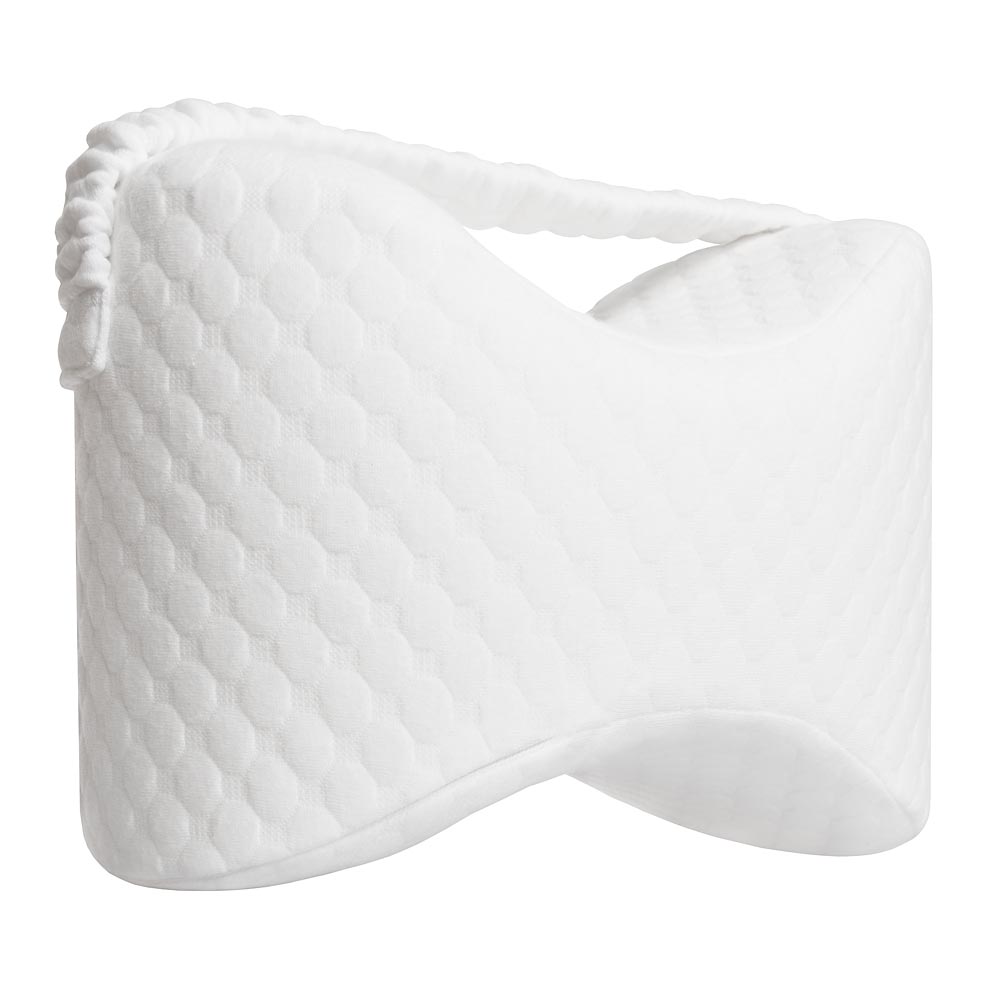 Knee & Leg Pillow With Leg Strap - White