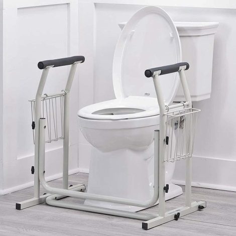 Toilet Surround Support Rails, with Basket