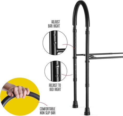 Height Adjustable Hand Bed Rail with Pouch
